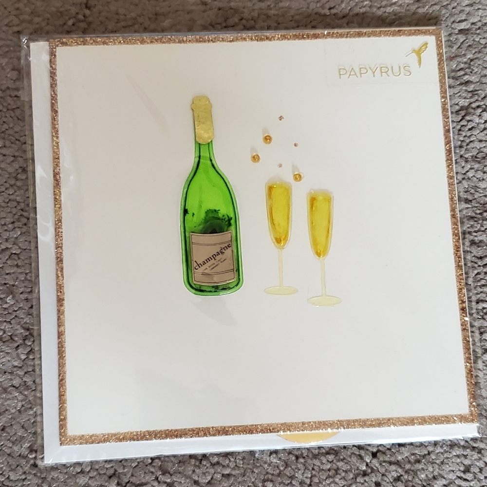 Couple Anniversary Champagne & Glasses Papyrus Card - Picture 3 of 5